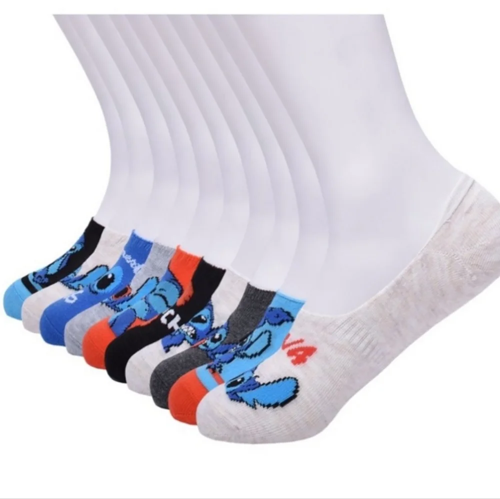 Disney Womens' Lilo and Stitch Graphic Liner Socks, 10-Pack, Shoe Size 4-10